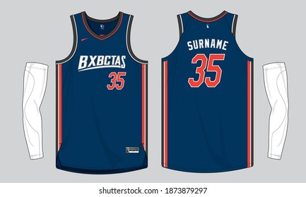 Basketball Jersey Template Vector Mockup