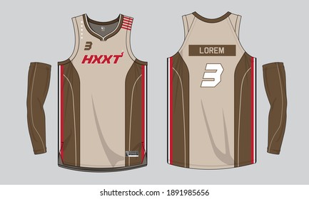 Basketball jersey template vector mockup