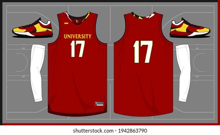 Basketball jersey template vector mockup