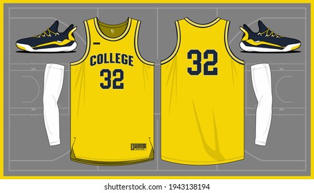 Basketball jersey template vector mockup