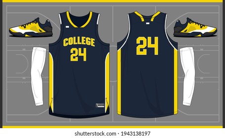 Basketball jersey template vector mockup
