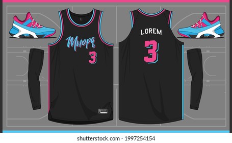 Basketball jersey template vector mockup