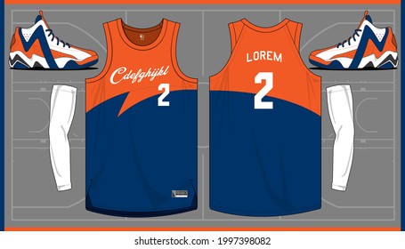 Basketball jersey template vector mockup