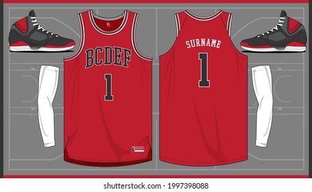 Basketball jersey template vector mockup