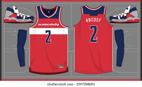 Basketball jersey template vector mockup