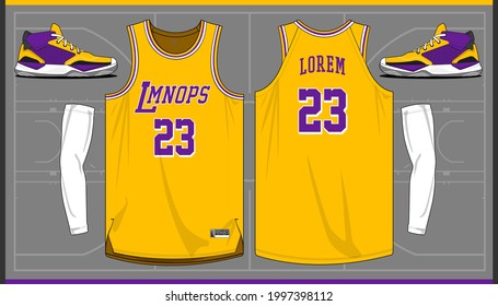 Basketball jersey template vector mockup