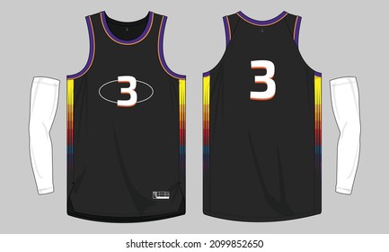 Basketball jersey template vector mockup