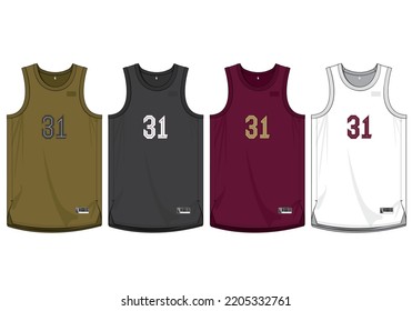 Modelación vectorial de jersey de baloncesto