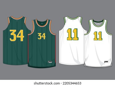 Basketball jersey template vector mockup