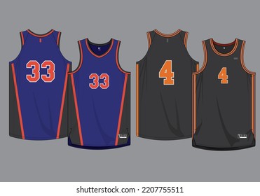 Basketball jersey template vector mockup
