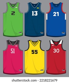 Basketball jersey template vector mockup