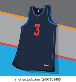 Basketball jersey template vector mockup	
