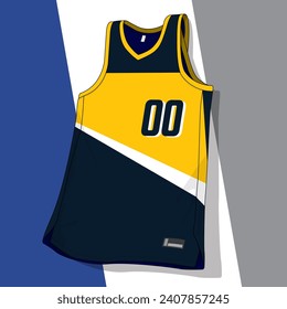Basketball jersey template vector mockup	
