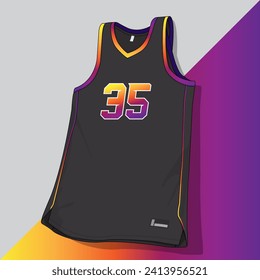 Basketball jersey template vector mockup