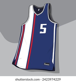 Basketball jersey template vector mockup	
