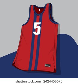 Basketball jersey template vector mockup	
