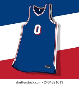 Basketball jersey template vector mockup	
