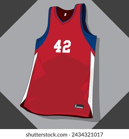 Basketball jersey template vector mockup	
