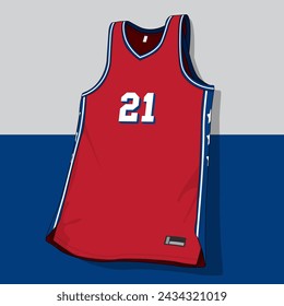 Basketball jersey template vector mockup	
