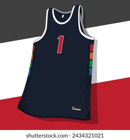 Basketball jersey template vector mockup	
