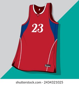 Basketball jersey template vector mockup	
