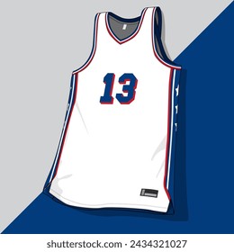 Basketball jersey template vector mockup	
