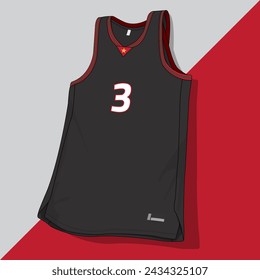 Basketball jersey template vector mockup	
