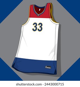 Modelo de vector de plantilla de camiseta de baloncesto	