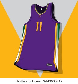 Modelo de vector de plantilla de camiseta de baloncesto	