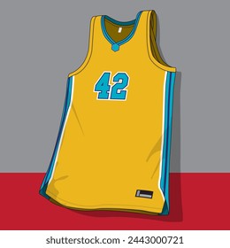 Modelo de vector de plantilla de camiseta de baloncesto	