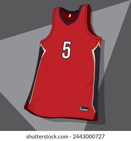 Modelo de vector de plantilla de camiseta de baloncesto	