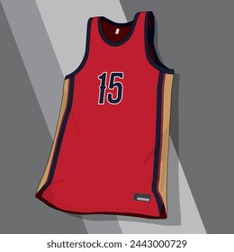 Modelo de vector de plantilla de camiseta de baloncesto	