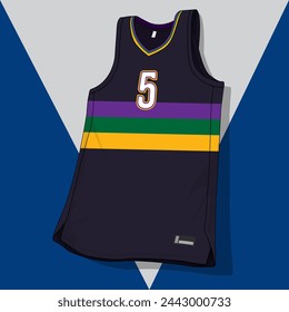 Modelo de vector de plantilla de camiseta de baloncesto	