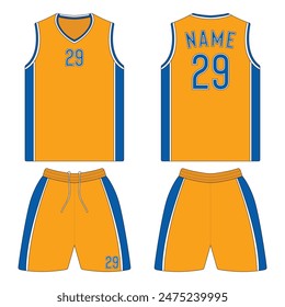 Basketball jersey uniform mockup front and back view