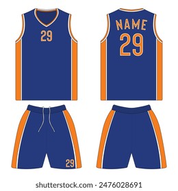 Basketball jersey uniform mockup front and back view