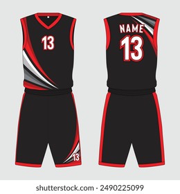 Basketball jersey uniform mockup front and back view