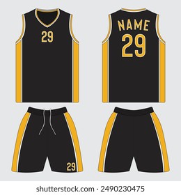 Basketball jersey uniform mockup front and back view