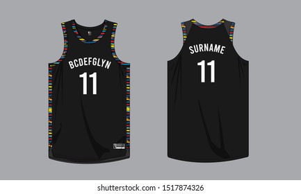 Basketball jersey uniform.  Team club shirt design template, mockup vector