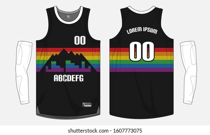 Basketball jersey uniform template set