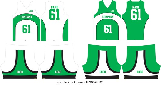 Basketball jersey uniforms pattern design templates  front and back view illustration vectors 