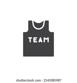 Basketball jersey vector icon. filled flat sign for mobile concept and web design. Team jersey glyph icon. Symbol, logo illustration. Vector graphics