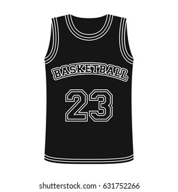 Basketball Jersey.Basketball Single Icon In Black Style Vector Symbol Stock Illustration Web.