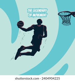 basketball jump and shot silhouette