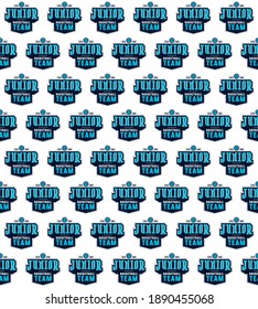 Basketball junior team seamless pattern in pop art style. Color print on white background