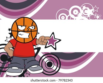 basketball kid cartoon background in vector format