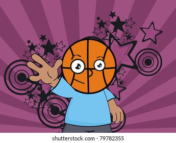 basketball kid cartoon background in vector format