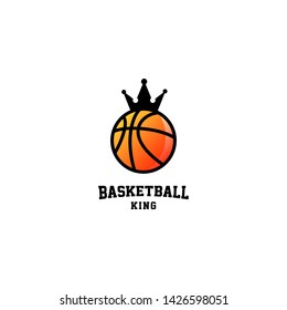 Basketball King Logo Design Vector