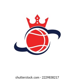 Basketball king vector logo design template .