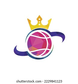 Basketball king vector logo design template .