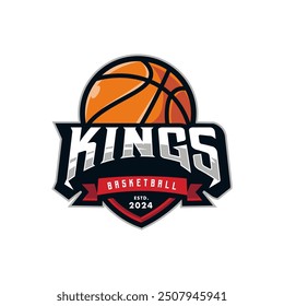 Logotipo de deportes del equipo de los reyes del baloncesto